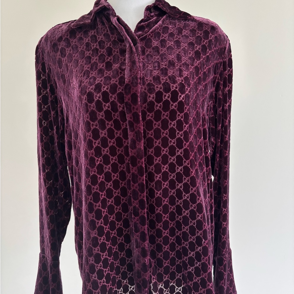 Gucci Deep Purple Velvet Shirt